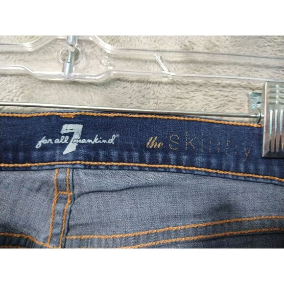 7 For All Mankind Jeans Womens 26 Blue Denim The Skinny Ankle Stretch Dark Wash - Picture 7 of 9